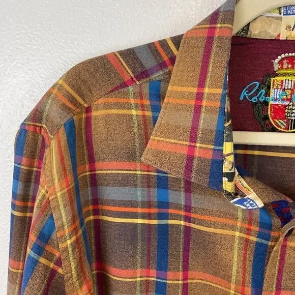 Robert Graham Plaid Shirt Champagne Print Contrast - Picture 4 of 10